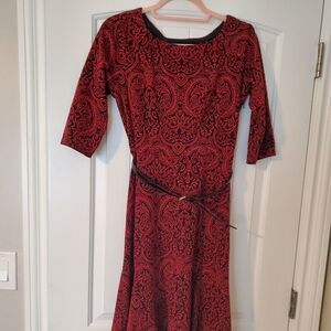Size 6 Jessica Howard Red and Black dress